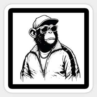 King of the Jungle - streetwear Monkey with a chain Sticker